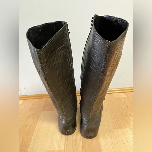 Womens CYDWOQ Handcrafted Vintage Brown Leather Boots Size 37.5/US 7.5 - Picture 4 of 10